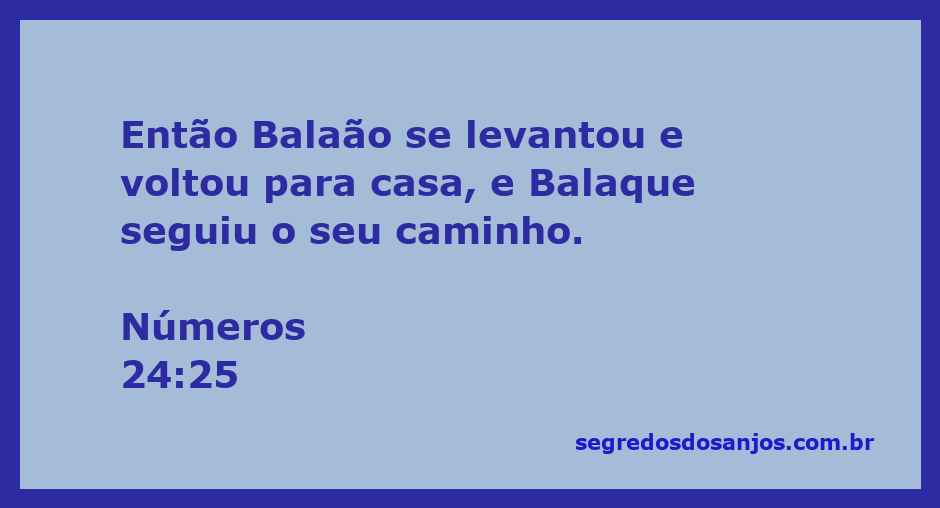Balaão voltando para casa após sua profecia, enquanto Balaque segue seu caminho.