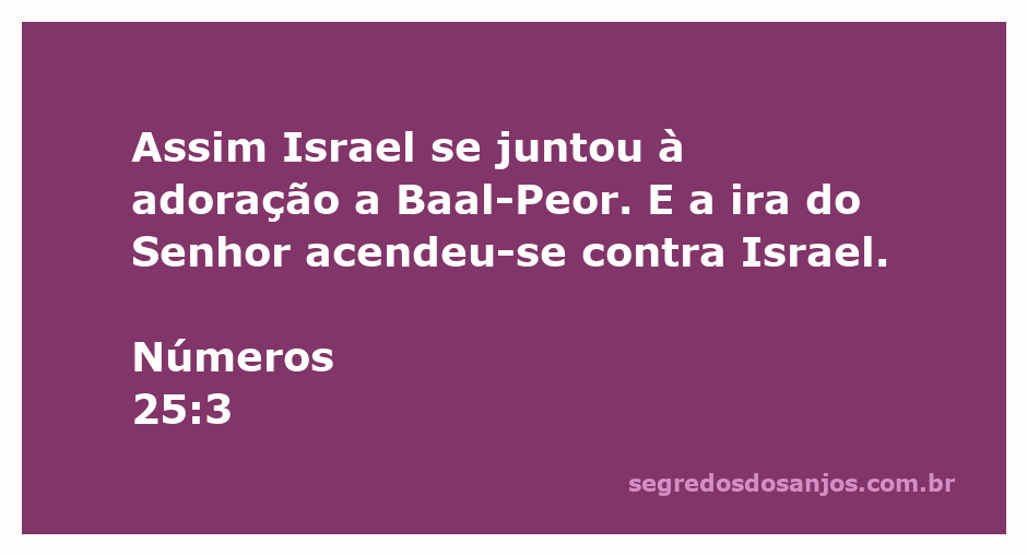 Ilustração da passagem bíblica Números 25:3, mostrando Israel adorando Baal-Peor.
