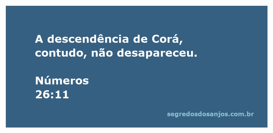 Imagem ilustrativa da descendência de Corá mencionada em Números 26:11