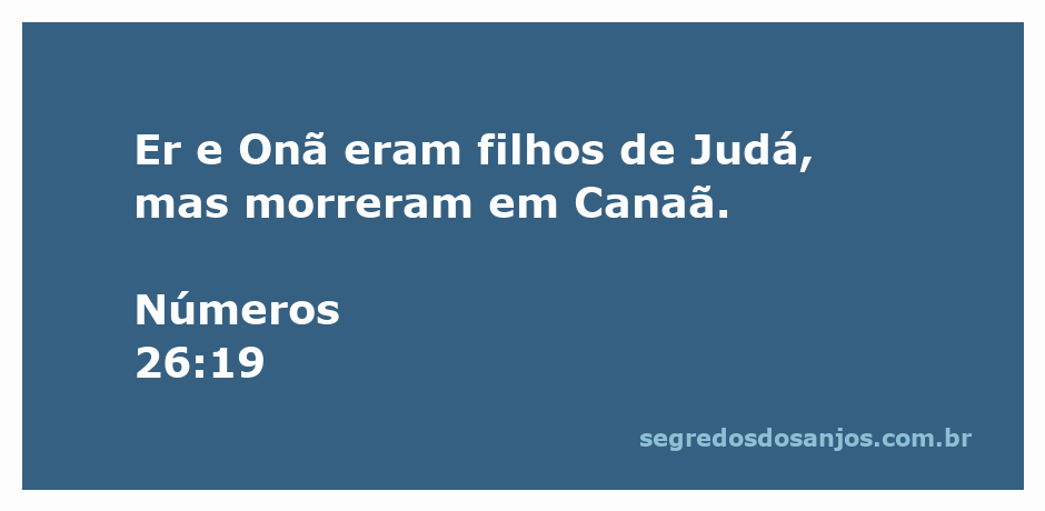 Imagem representativa da passagem bíblica Números 26:19, destacando os filhos de Judá, Er e Onã, que morreram em Canaã.