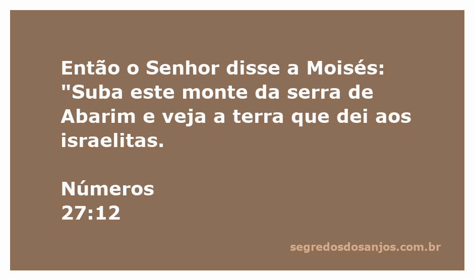 Moisés observando a terra prometida do topo do monte Abarim