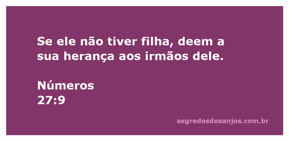 Ilustração do versículo de Números 27:9, destacando a herança na ausência de filhas.