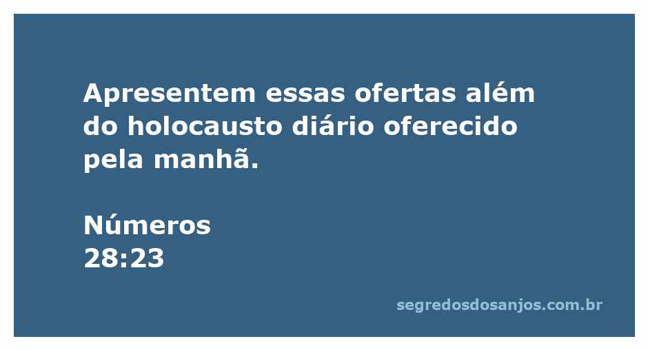 Imagem ilustrativa do versículo Números 28:23, destacando a oferta de sacrifícios além do holocausto diário.