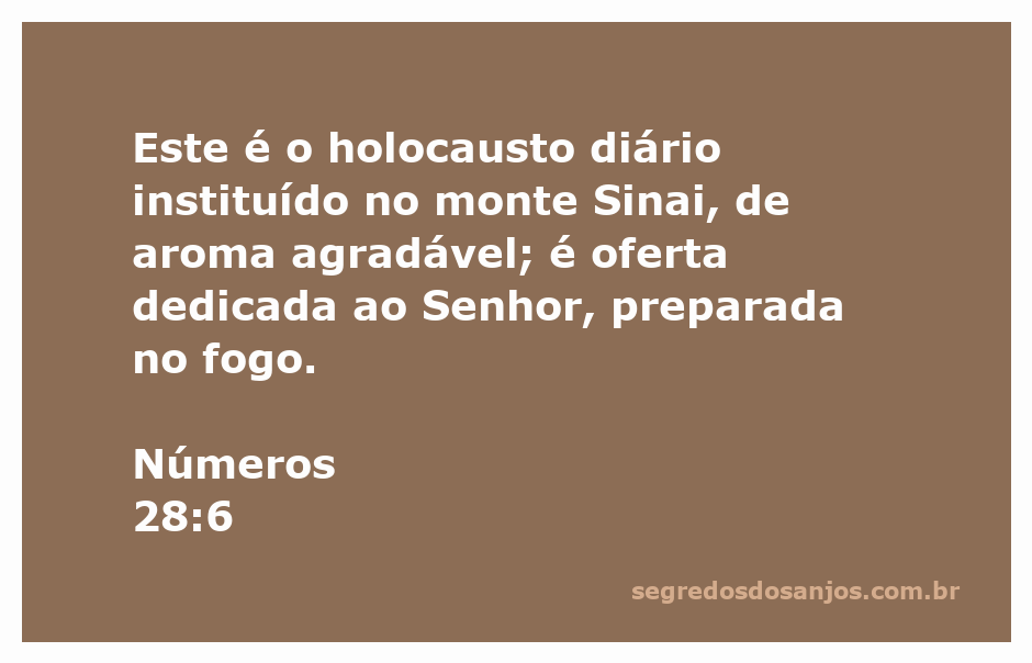 Imagem representativa do holocausto diário descrito em Números 28:6, simbolizando a oferta dedicada ao Senhor.