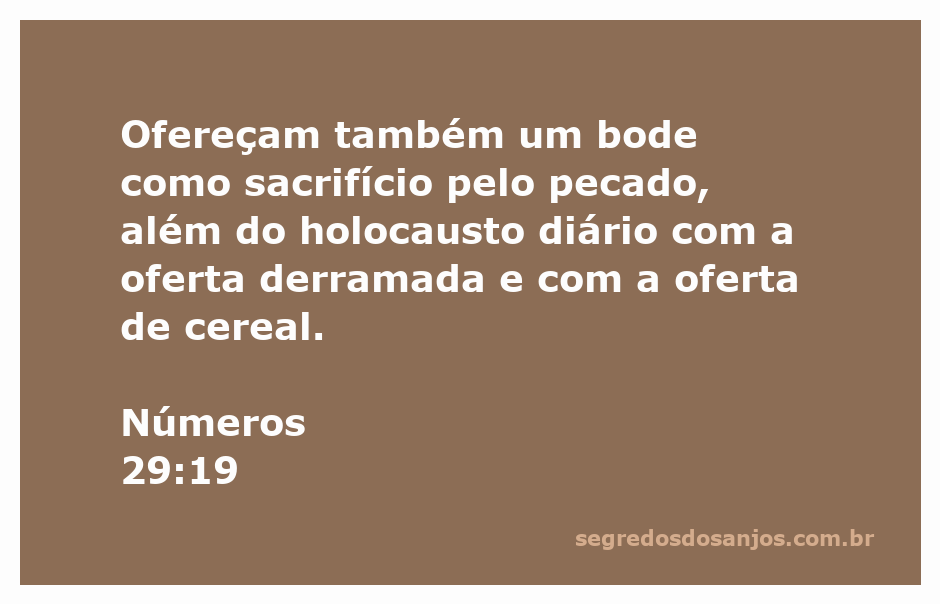 Ilustração de um bode sendo oferecido como sacrifício na tradição bíblica, representando a passagem de Números 29:19.