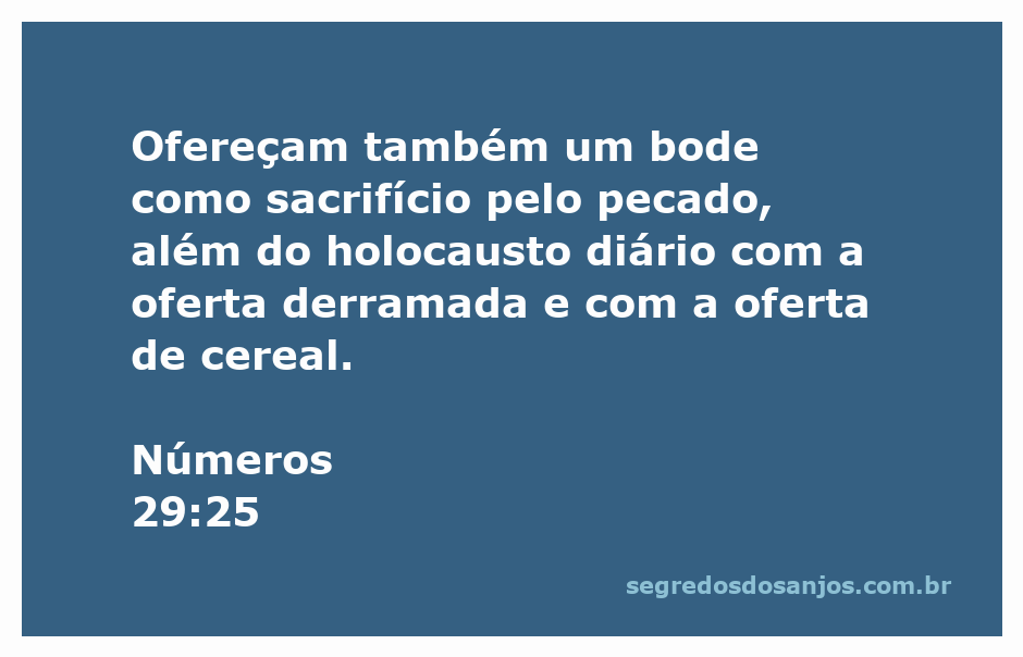 Ilustração de um bode sendo oferecido como sacrifício, representando a passagem de Números 29:25 da Bíblia.