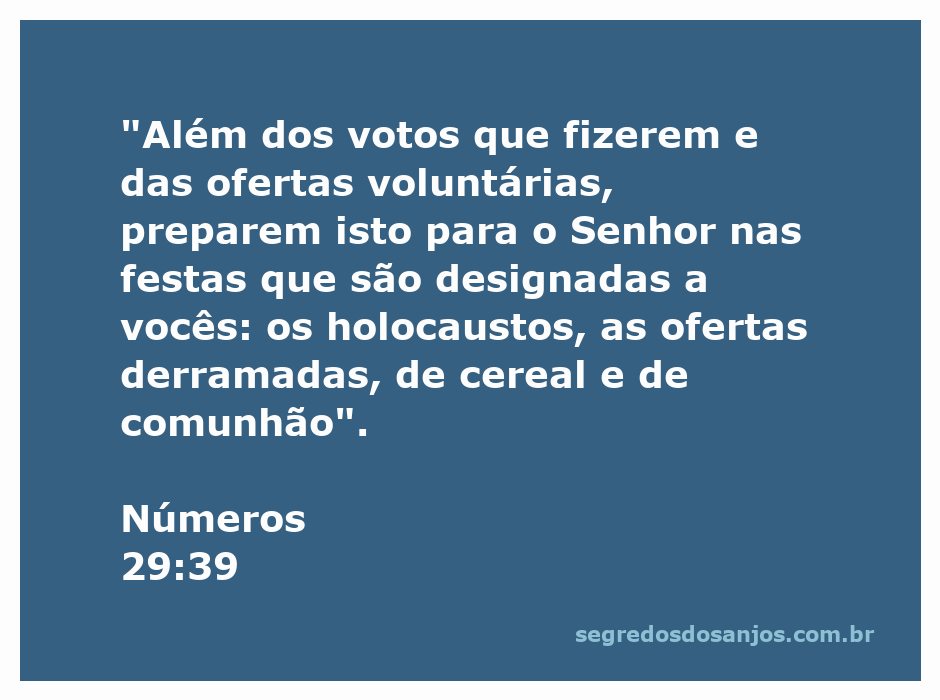 Imagem representativa da oferta de holocaustos e ofertas voluntárias durante as festividades religiosas.
