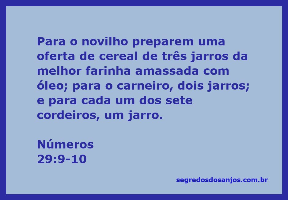 Ilustração da oferta de cereais conforme Números 29:9-10, mostrando jarros de farinha e óleo ao lado de um novilho, carneiro e cordeiros.