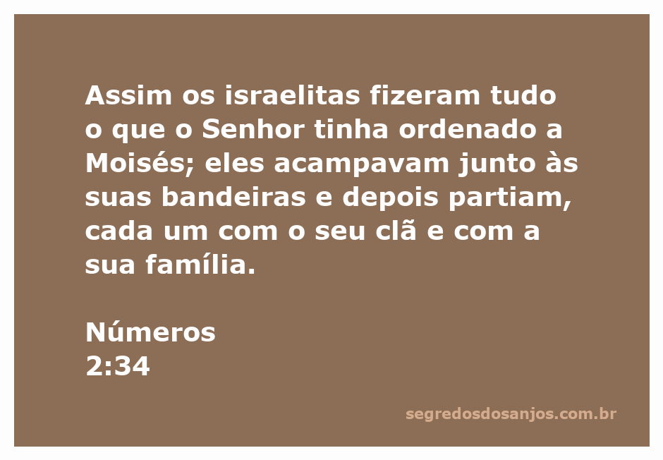 Imagem de israelitas acampando em ordem com suas bandeiras, representando a obediência ao Senhor.