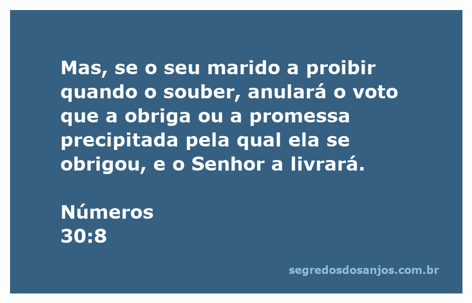 Imagem representativa do versículo Números 30:8, discutindo a autoridade do marido sobre os votos da esposa.