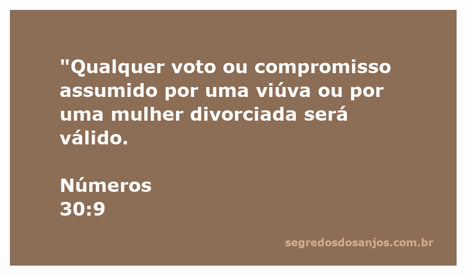 Imagem representativa do versículo Números 30:9 sobre votos de viúvas e mulheres divorciadas.
