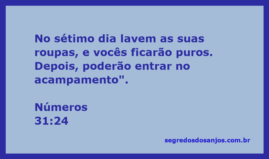 Imagem representando a purificação das roupas conforme Números 31:24