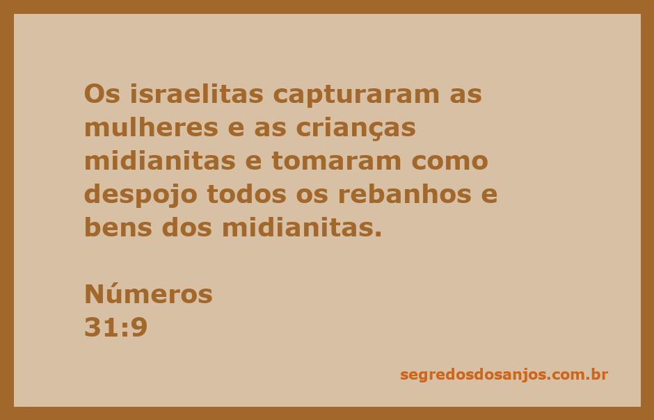 Os israelitas capturando mulheres e crianças midianitas, representando a vitória nas batalhas bíblicas.