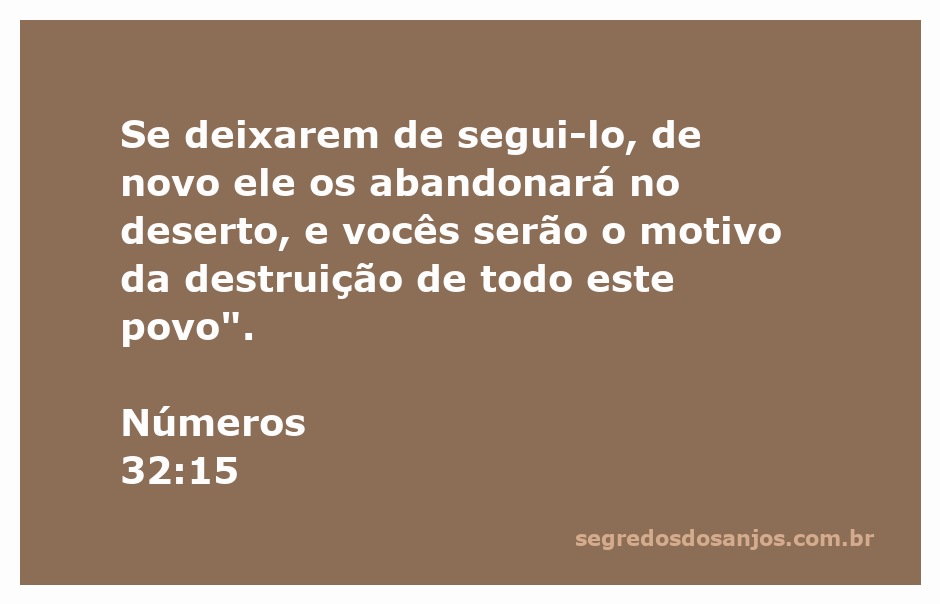 Ilustração do versículo Números 32:15, destacando a advertência sobre seguir a liderança divina.