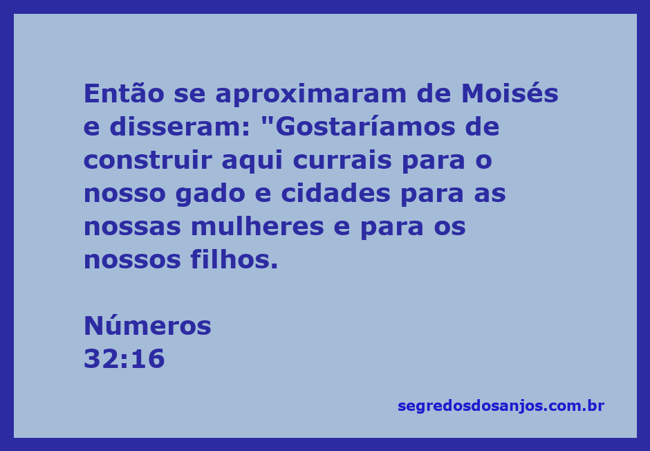 Moisés e o povo israelita discutindo sobre a construção de currais e cidades conforme Números 32:16.