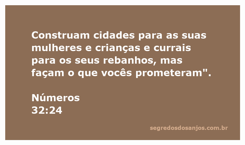 Imagem representativa do versículo Números 32:24, que fala sobre a construção de cidades e currais.