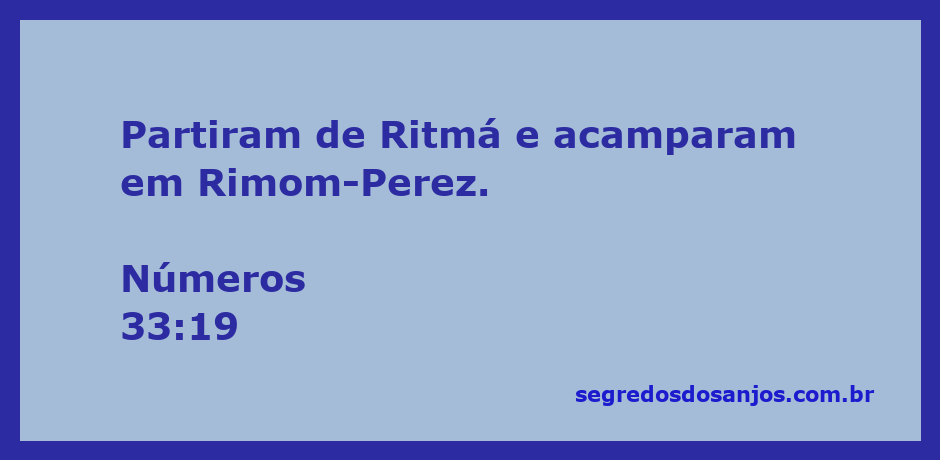Mapa mostrando a jornada dos israelitas de Ritmá a Rimom-Perez conforme Números 33:19.