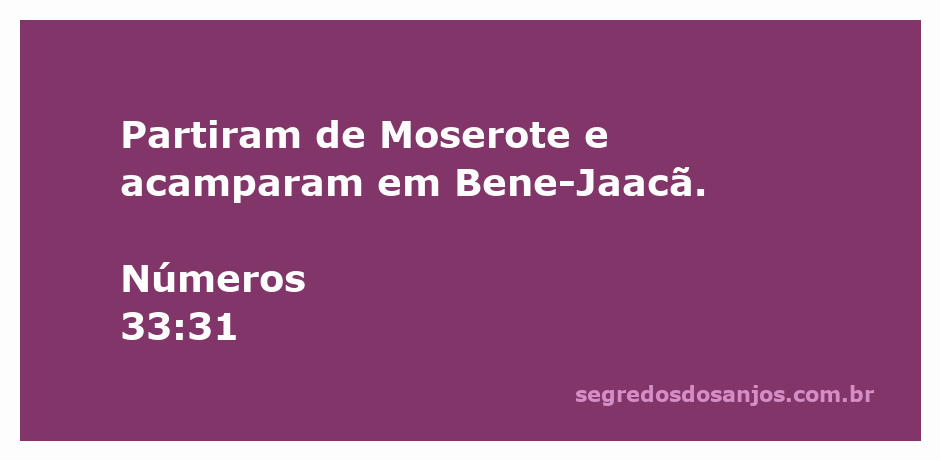 Imagem representativa da jornada dos israelitas em Números 33:31, mostrando a partida de Moserote e o acampamento em Bene-Jaacã.