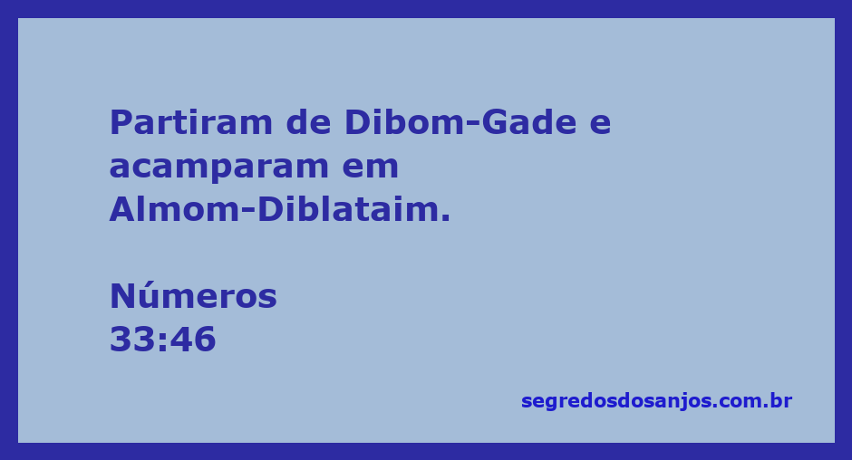 Mapa das paradas dos israelitas no deserto, destacando Dibom-Gade e Almom-Diblataim.