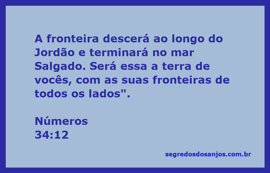 Mapa ilustrativo mostrando a fronteira descrita em Números 34:12, incluindo o Jordão e o mar Salgado.