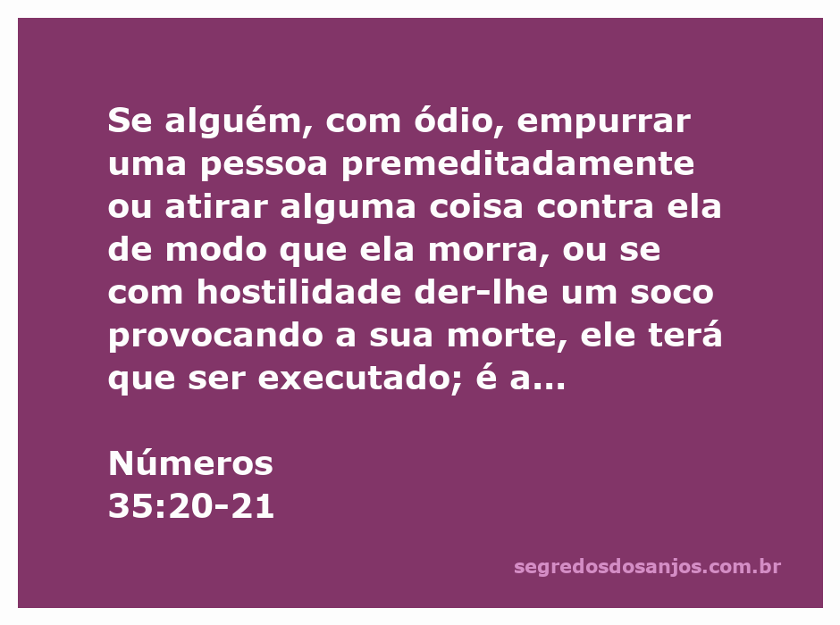 Ilustração da passagem bíblica Números 35:20-21 sobre homicídio e vingança.