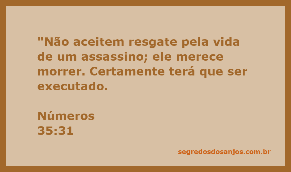 Ilustração do versículo Números 35:31 sobre a gravidade do assassinato e a punição adequada.