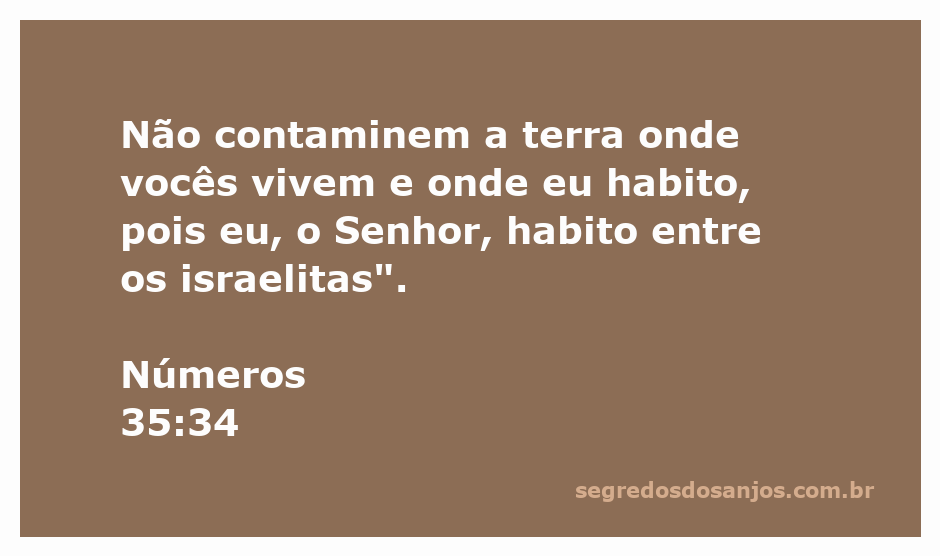 Imagem representativa da passagem bíblica Números 35:34 sobre a santidade da terra.