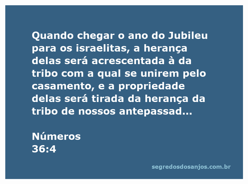 Ilustração do conceito de herança e Jubileu na Bíblia, representando a passagem de Números 36:4.