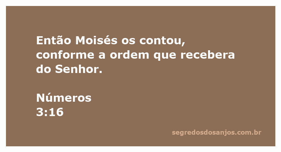 Moisés contando os levitas conforme a ordem do Senhor em Números 3:16.