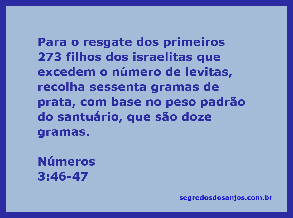 Imagem representativa da coleta de prata para o resgate dos primeiros filhos dos israelitas conforme Números 3:46-47.