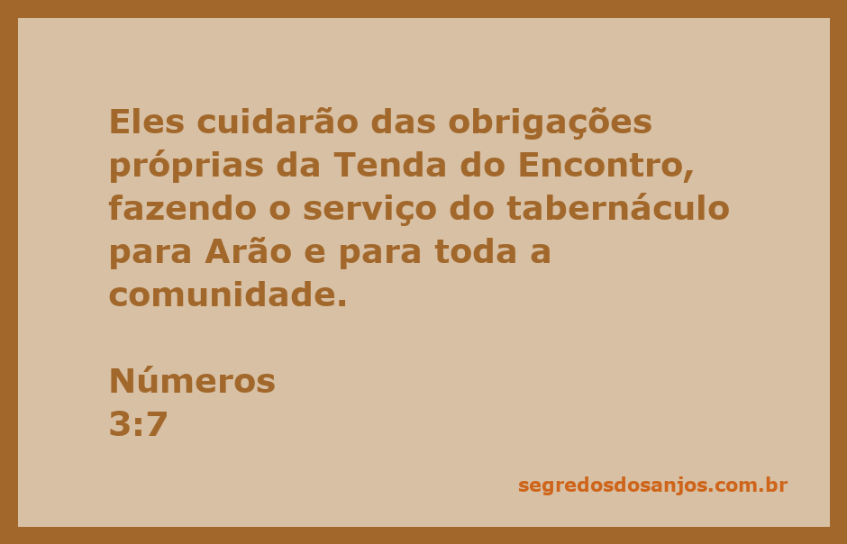 Imagem representativa da Tenda do Encontro e do serviço dos levitas.