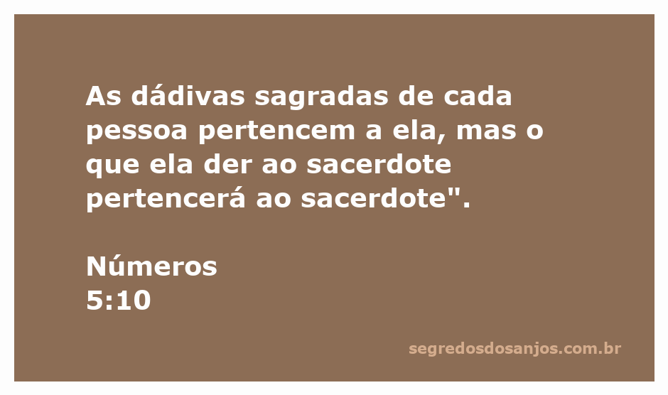 Imagem representativa do versículo Números 5:10, destacando a relação entre dádivas sagradas e o sacerdócio.