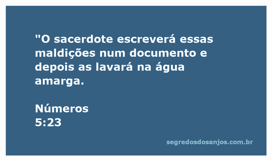 Imagem representativa do sacerdote escrevendo maldições em um documento e lavando-as na água amarga.