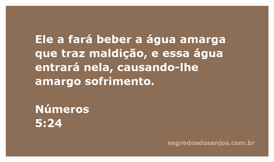 Imagem representativa da passagem de Números 5:24, simbolizando a água amarga que traz maldição.