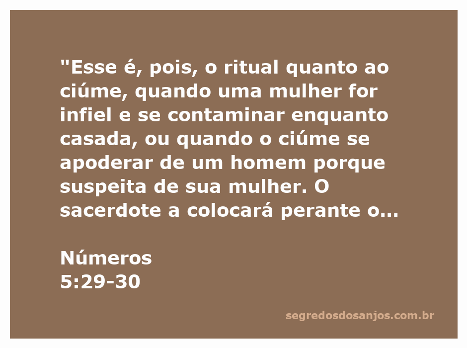 Ritual do ciúme descrito em Números 5:29-30 da Bíblia, representando a relação entre um homem e sua esposa em um contexto de desconfiança.