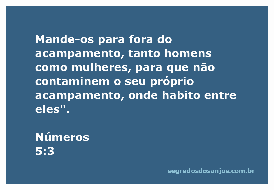 Ilustração da passagem bíblica Números 5:3, mostrando a separação de pessoas do acampamento por questões de pureza.