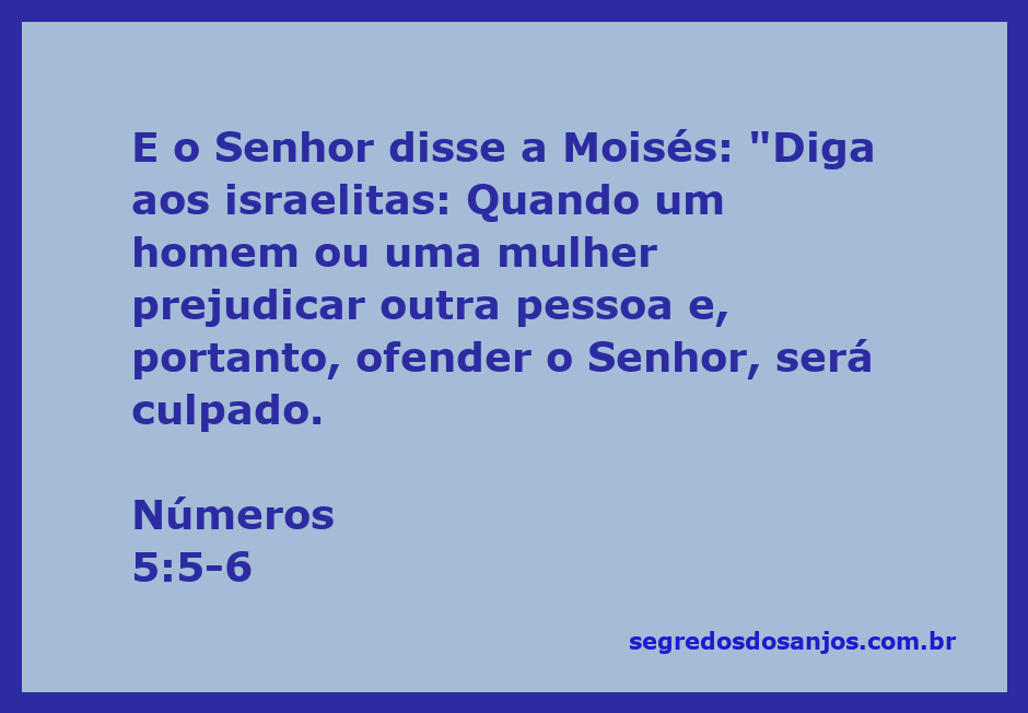 Ilustração da passagem de Números 5:5-6, onde Deus instrui Moisés sobre ofensas entre pessoas.