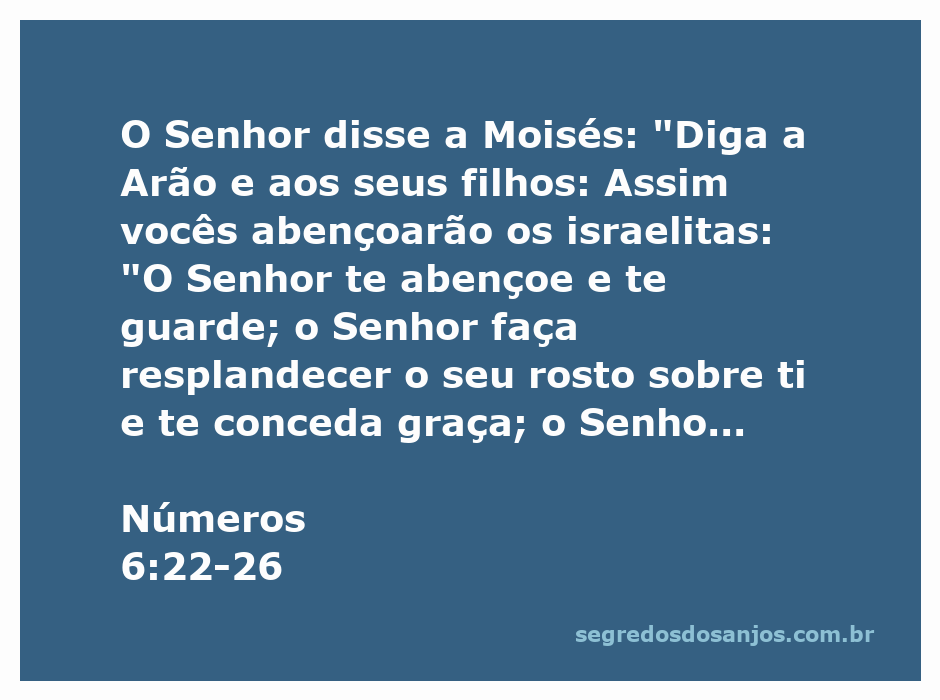 A imagem representa a bênção de Arão sobre os israelitas conforme Números 6:22-26, destacando a proteção e graça de Deus.