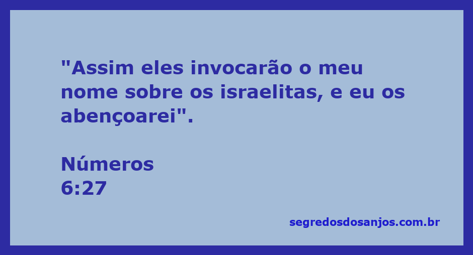 Imagem representativa da bênção sobre os israelitas conforme Números 6:27.