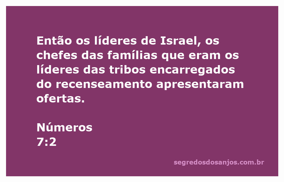 Líderes de Israel apresentando ofertas durante o recenseamento conforme Números 7:2.