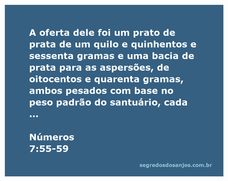 Imagem representativa da oferta de Gamaliel, filho de Pedazur, incluindo pratos de prata, bacia, vasilha de ouro e animais sacrificiais.