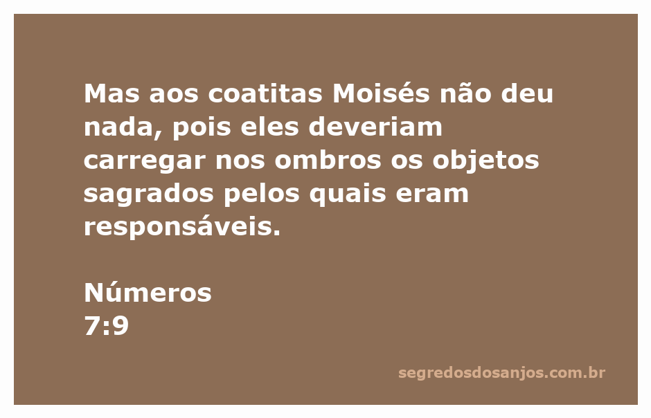 Imagem representativa dos coatitas carregando os objetos sagrados, conforme descrito em Números 7:9.