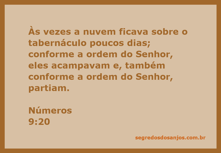 Nuvem sobre o tabernáculo simbolizando a presença de Deus conforme Números 9:20.