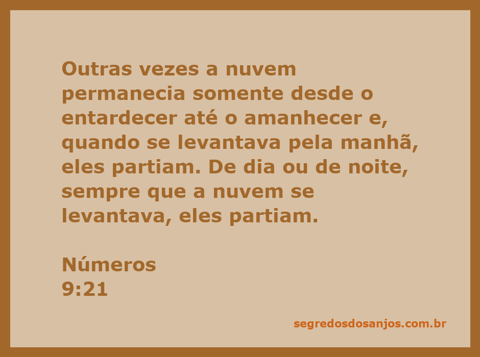 Nuvem guiando os israelitas durante a jornada no deserto conforme Números 9:21.