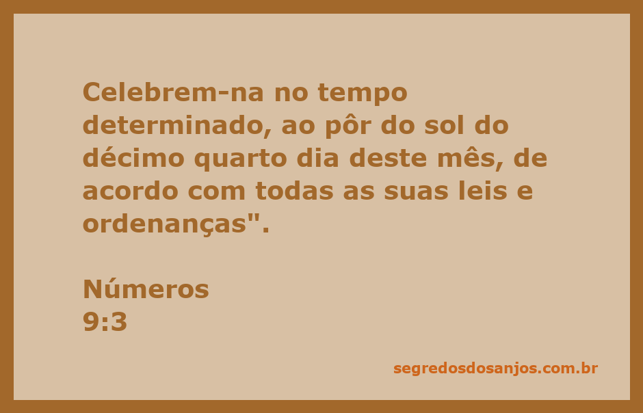 Celebração da Páscoa conforme Números 9:3, destacando as leis e ordenanças.