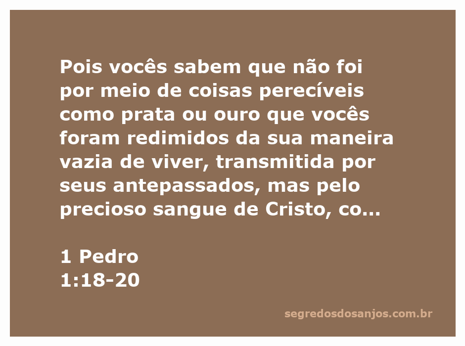 Imagem que representa a redenção através do sangue de Cristo, simbolizando a passagem de 1 Pedro 1:18-20.