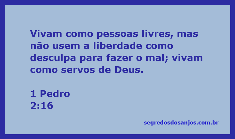 Ilustração de 1 Pedro 2:16 destacando a liberdade e a servidão a Deus.