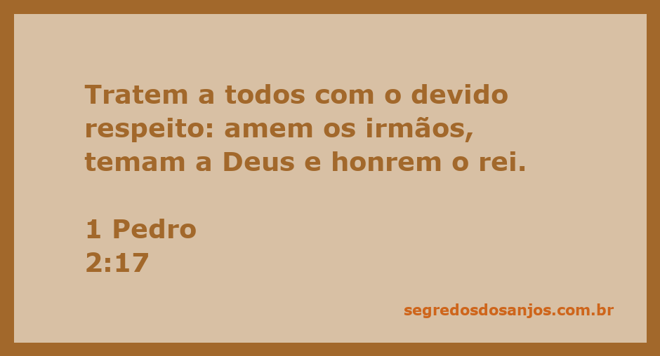 Imagem refletindo o versículo de 1 Pedro 2:17 sobre o respeito e amor entre irmãos e a honra ao rei.