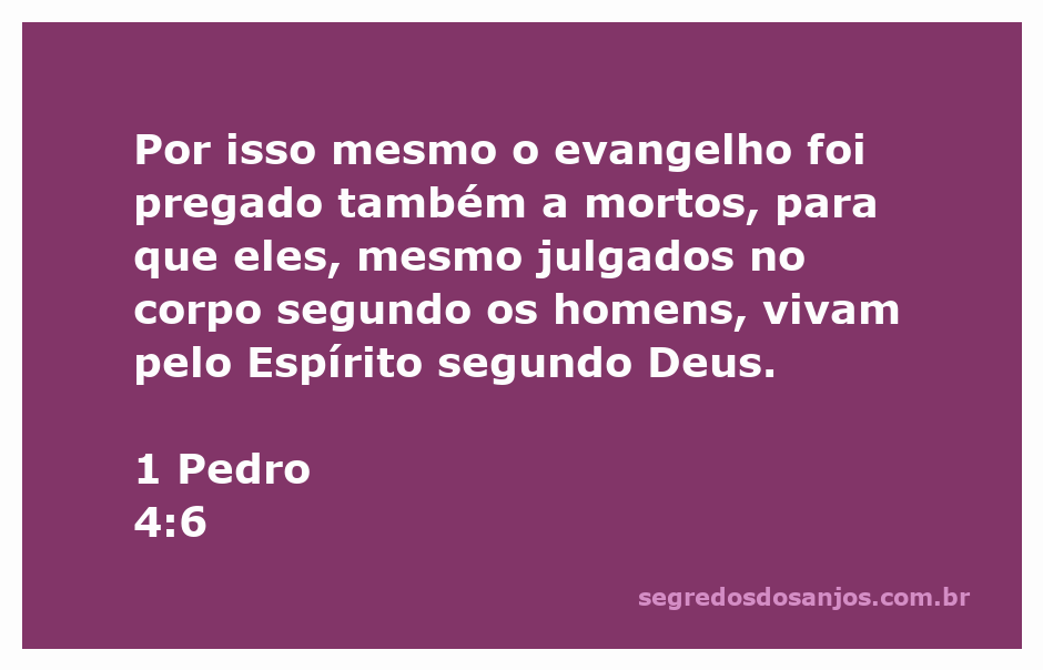 Imagem representativa do versículo 1 Pedro 4:6, simbolizando a pregação do evangelho aos mortos e a vida pelo Espírito.