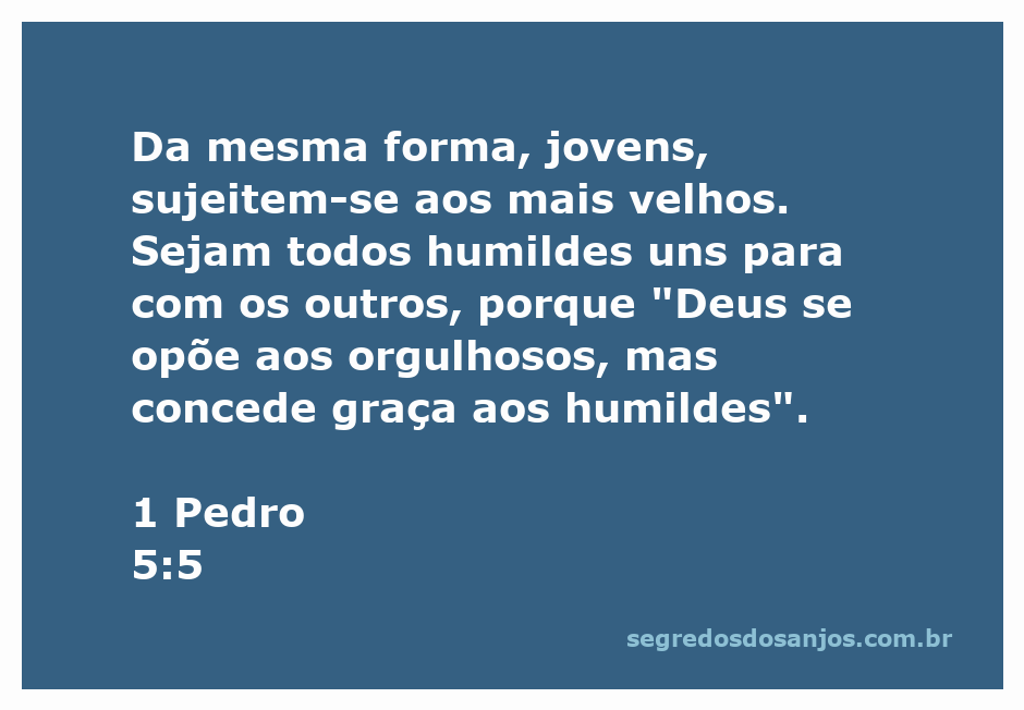 Jovens demonstrando humildade ao se submeterem aos mais velhos, em referência à passagem de 1 Pedro 5:5.